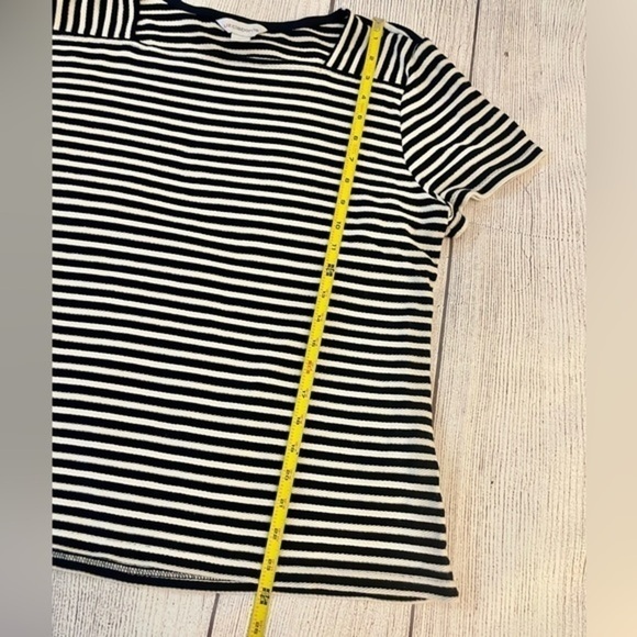 LIZ CLAIBORNE Women’s Navy & White Striped Top With Square Neck Size XL - Picture 7 of 7